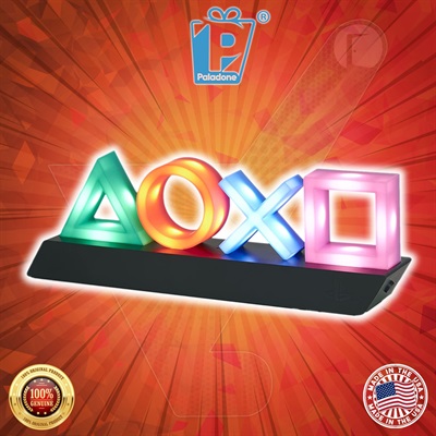 Paladone - Playstation Icons Light with 3 Light Modes - Music Reactive Game Room Lighting