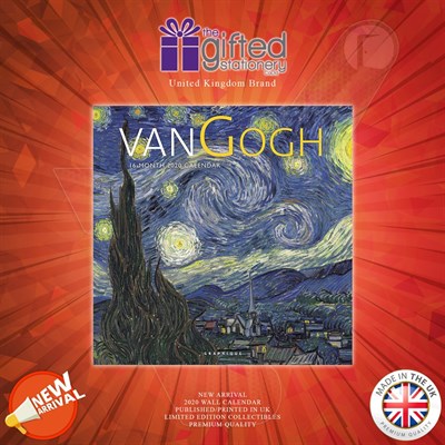 Vincent Van Gogh’s Art (Branded 2020 Wall Calendar) By The Gifted Stationary Co. Ltd. UK