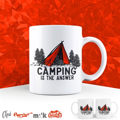 Camping Is The Answer Mug (11oz) (Wilderness Classic)