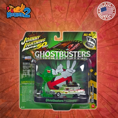 ROUND2 - Ghostbusters II Silver Screen Machines (1/64 Scale) Slimed Ecto-1A 1959 Cadillac