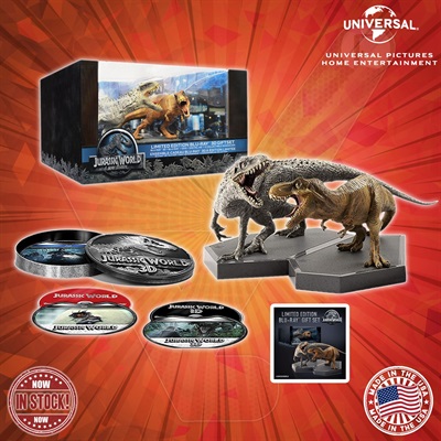 Jurassic World 3D - Limited Edition Gift Set (Blu-ray 3D + Blu-ray + DVD + Digital HD + Figures x2)