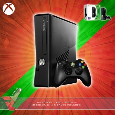 Microsoft - Xbox 360 Slim - 250GB (JTAG) (4-5 Games Included)