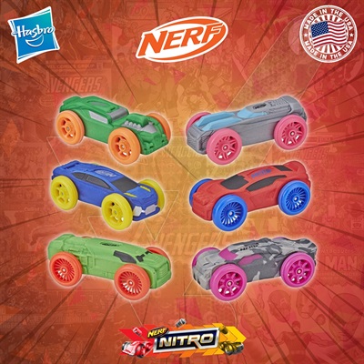 Hasbro - NERF Nitro Cars(Foam Cars) (4 Pack)