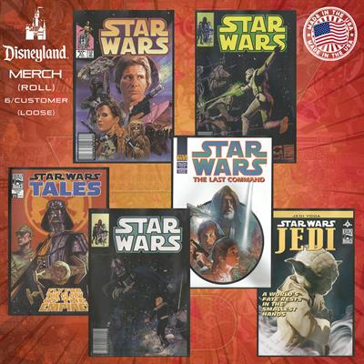 DisneyLand Merch - Star Wars Retro Stickers (Matte) 6 (per) Customer (7 Inches)