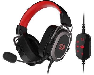 Redragon H710 Helios USB Wired Gaming Headset, 7.1 Surround Sound – Memory Foam Earpads – 50MM Drive