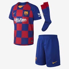 Barcelona Football Jersey and Shorts for Kids