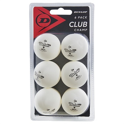 Dunlop Club Champ 40+ mm Table Tennis Balls White