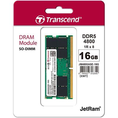 Transcend JetRam 16GB DDR5 4800 SO-DIMM DRAM Memory Module for Laptop

