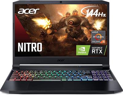 Acer Nitro 5 AN515-45-R6XD Gaming Laptop AMD Ryzen 5-5600H, 8GB Ram DDR4, 512GB SSD NVMe, NVIDIA RTX 3060 6GB Graphics, RGB Backlit Keyboard, 15.6" FHD (1920x1080) IPS 144Hz, Windows 11 Home, Shake Blake.
