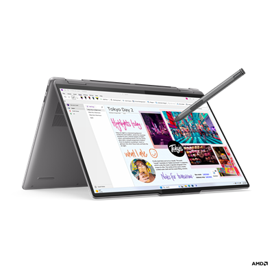 Yoga 7 2-in-1 16AHP9 AMD Ryzen™ 7 8840HS Processor, 16GB Ram DDR5, 1TB SSD NVMe, AMD Radeon™ 760M Graphics, 16" WUXGA (1920x1200) IPS Touch Screen, Windows 11, Artic Grey.