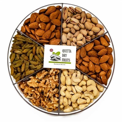 Mix Dry Fruit 5 Item Gift Box |  Holiday Nuts Gift Basket, Large 5-Sectional Elegant Nuts Assortment,  Prime Gift Box, Great for Thanksgiving, Birthday, Mothers, Fathers Day, Mix Dry Fruits 1 KG