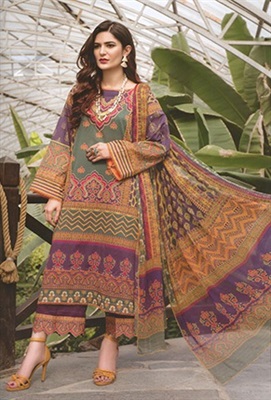 Lawn 3 Piece With Printed Chiffon Dupatta