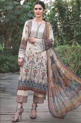 Lawn 3 Piece With Printed Chiffon Dupatta