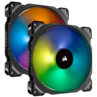 Corsair ML140 PRO RGB LED 140MM PWM Premium Magnetic Levitation Fan — Twin Fan Pack Lighting Node