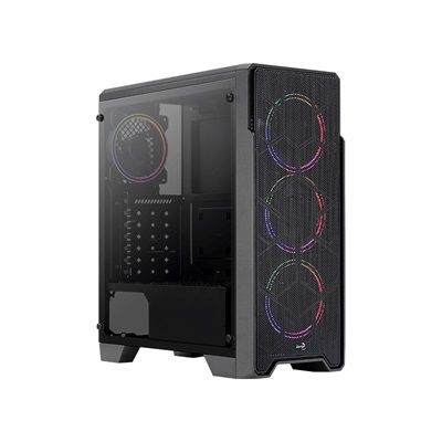 AeroCool Ore Saturn Tempered Glass Edition FRGB Mid Tower Chassis ATX Gaming PC Case with 4 RGB Fan