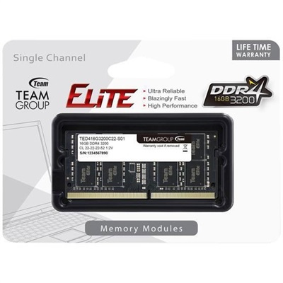 TeamGroup Elite 16GB (1x16GB) 3200MHz SO-DIMM DDR4 Laptop Memory