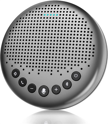 eMeet Luna Bluetooth Speakerphone Computer Speakers with Microphone w/Enhanced Noise Reduction Algorithm, Daisy Chain, w/Dongle USB Speakerphone for Home Office, 360° Voice Pickup for 8 People