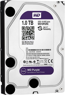 WD Purple 1TB Surveillance Hard Drive - SATA 3.5"