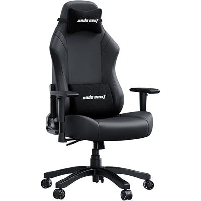 Anda Seat Luna Large Gaming Chair - Ergonomic Reclining Video Game Chairs, PVC Leather Computer Home Office Chair, Heavy Duty Neck & Back Lumbar Support - Black Folding Recliner Seat for Adults