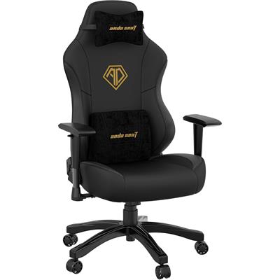 Anda Seat Phantom 3 Leather Gaming Chairs for Adults - Large Wide Seat Gaming Chair with Lumbar Support, Comfortable Premium Video Gaming Seats with Headrest - Black Gaming Chair with Cushion