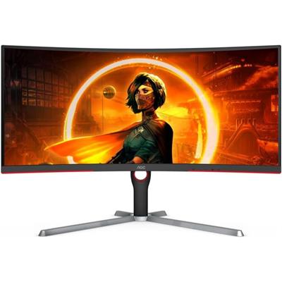 AOC CU34G3S 34" Frameless Curved Ultrawide Gaming Monitor, WQHD 3440 x1440, VA Panel, 165Hz 1ms, FreeSync Premium, Height Adjustable, Black