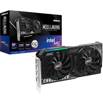 ASRock Intel Arc B580 Challenger 12GB OC GDDR6 19 Gbps 192 Bits 2740 MHz 650W 7680 x 4320 Dual Fan Graphics Card