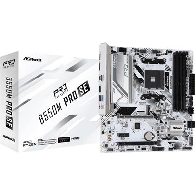 ASRock B550M Pro SE AMD AM4 DDR4 SATA 6Gb/s 1 PCIe 4.0 x16 Micro ATX Motherboard