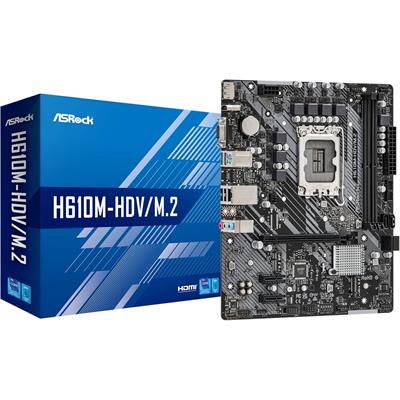 ASRock H610M-HDV/M.2 DDR4 Intel H610 Series CPU (LGA1700) Compatible H610 MicroATX Motherboard
