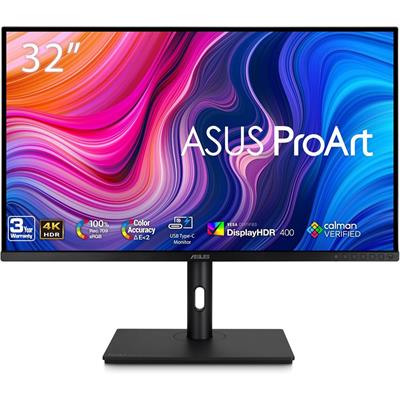 Asus ProArt Display PA329CV 32” 4K HDR Monitor - UHD (3840 x 2160), IPS, 100% sRGB/Rec.709, ΔE < 2, Calman Verified, USB-C Power Delivery, DisplayPort, HDMI, USB 3.1 Hub, C-Clamp, Height Adjustable