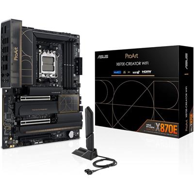 Asus ProArt X870E-Creator Wifi AMD AM5 X870E ATX Motherboard PCIe 5.0 x16 Slots with Full Support for Next-gen GPUs, 16+2+2 Power Stages, DDR5, Dual USB4, 10 Gb & 2.5 Gb LAN, WiFi 7, Four M.2 Slots