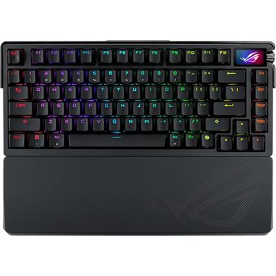 Asus Rog Azoth Extreme 75% Custom Wireless Mechanical Gaming Keyboard, Aluminum Chassis, Carbon Fiber Positioning Plate, Adjustable Gasket Mount, Three-Layer Dampening, Color OLED Touchscreen, ROG NX Snow Switches, PBT Keycaps