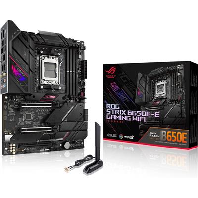 Asus Rog Strix B650E-E Gaming WiFi AM5 (LGA1718) Ryzen 7000 Gaming Motherboard (16+2 Power Stages, DDR5, 4X M.2 Slots, PCIe® 5.0, WiFi 6E, 2.5G LAN,USB 3.2 Gen 2x2 Type-C® Rear I/O Port, Aura Sync RGB)