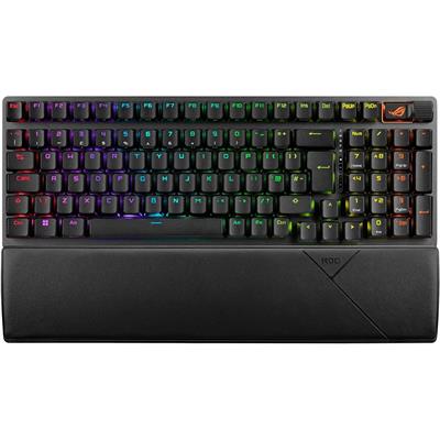 Asus Rog Strix Scope II 96 RX Wireless Gaming Keyboard, Tri-Mode Connection, Dampening Foam & Switch-Dampening Pads, Hot-Swappable Pre-Lubed ROG RX Red Switches, ABS Keycaps, RGB, Black