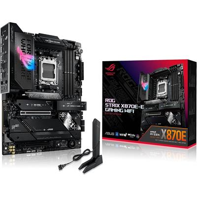 Asus Rog Strix X870E-E Gaming Wifi AMD AM5 X870 ATX Motherboard 18+2+2 Power Stages, Dynamic OC Switcher, Core Flex, DDR5 AEMP, WiFi 7, 5x M.2, PCIe 5.0, Q-Release Slim, USB4, AI OCing & Networking