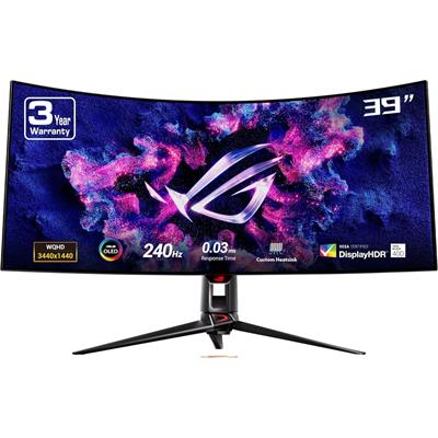 Asus Rog Swift OLED PG39WCDM 39” Ultrawide 800R Curved Gaming Monitor - 21:9 (3440x1440), 240Hz, 0.03ms, G-SYNC Compatible, Custom Heatsink, Smart KVM, 90W USB-C, DisplayWidget