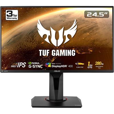 Asus Tuf Gaming VG259QM 24.5” Monitor, 1080P Full HD (1920 x 1080), Fast IPS, 280Hz, G-Sync Compatible, Extreme Low Motion Blur Sync, 1ms, DisplayHDR 400, Eye Care, DisplayPort HDMI