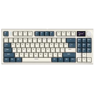 Attack Shark K86 Wireless Mechanical Keyboard with 1.2" TFT Color Display & CNC Knob, Hot Swappable RGB Backlit, 2.4GHz/BT/Wired Modes, Customizable Blue Whale Switch, PBT Keycaps for WIN/MAC (Retro Blue)