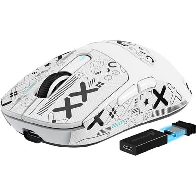 Attack Shark X3Pro 4K/8K Lightweight Wireless Gaming Mouse with Tri-Mode (Wired/2.4GHz/BT), PAW3395 Optical Sensor, 26K DPI, Kailh GM8.0 Switch, Long Battery, 7 Buttons for PC/Laptop/Win/Mac (White)