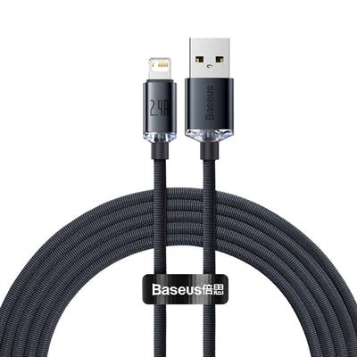 Baseus Crystal Shine Series Fast Charging Data Cable iPhone 2.4A - 2 Meter (Black)