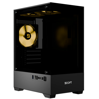 Boost Enclosure Essential Series E100 Mid-Tower microATX Case with 3 ARGB Fans