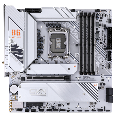 Colorful CVN B860M Gaming Frozen V20 Motherboard, microATX - Supports Intel Core Ultra Processors (Series 2), LGA 1851 - DDR5 Memory Boost 8400+ MT/s (OC), PCIe 5.0 x16, M.2 Gen5, Wi-Fi 6 + 2.5GbE