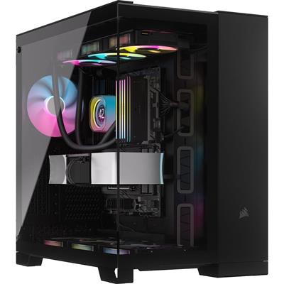 Corsair iCUE Link 6500X RGB Mid-Tower ATX Dual Chamber PC Case, Panoramic Tempered Glass, Reverse Connection Motherboard Compatible, 3x Corsair RX120 RGB Fans Included – Black