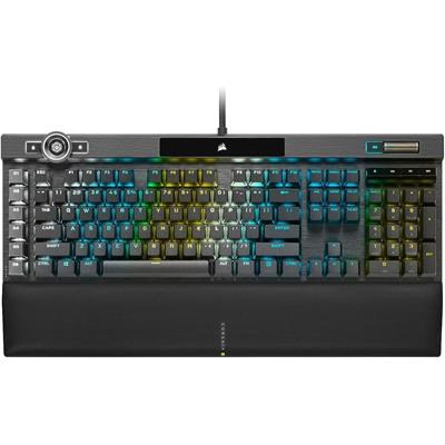 Corsair K100 RGB Optical-Mechanical Wired Gaming Keyboard, OPX Switches, PBT Double-Shot Keycaps, Elgato Stream Deck and iCUE Compatible, QWERTY NA Layout - Black