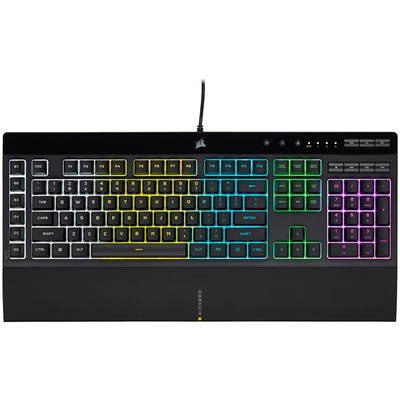 Corsair K55 RGB PRO Gaming Keyboard IP42 Dust and Water Resistance Detachable Palm Rest Included