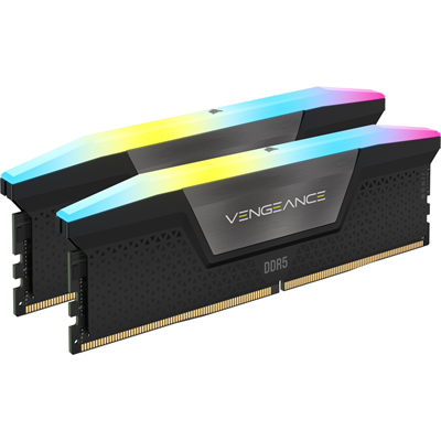 Corsair Vengeance RGB 32GB (2x16GB) 5200MHz C40 DDR5 DRAM AMD EXPO & Intel XMP Memory Kit - Black