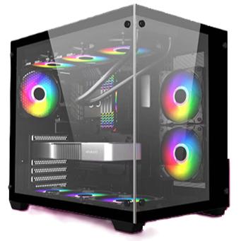 Ease EC124B ARGB Tempered Glass Mid-Tower ATX Gaming Case - Black