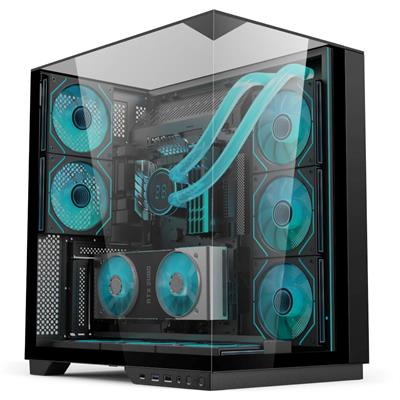 Ease EC125B Premium Mid-Tower ATX Gaming PC Case, Tempered Glass Side Panel, ARGB 120mm Fans, Liquid Cooling Support up to 360mm Radiator, Black Color Case