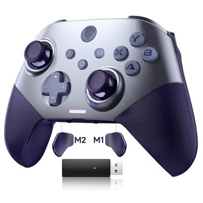 EasySMX X10 Wireless PC Controller with Dual Hall Effect, Bluetooth Controller for PC/Switch/Steam/Android TV, Mobile, Compatible with Black Myth: Wukong - Purple (Box Open)