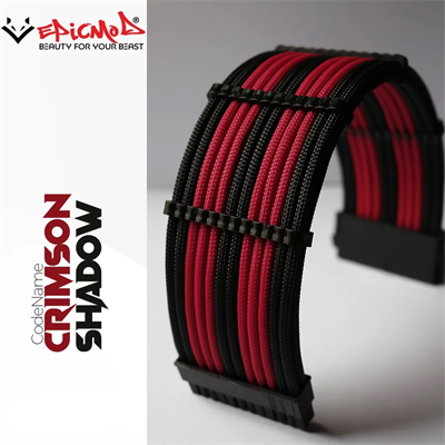 EpicMod Crimson Shadow Sleeved Extension Cables Kit