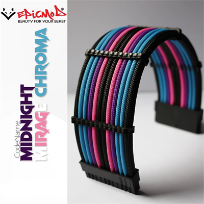 EpicMod Midnight Mirage Chroma Sleeved Extension Cables Kit